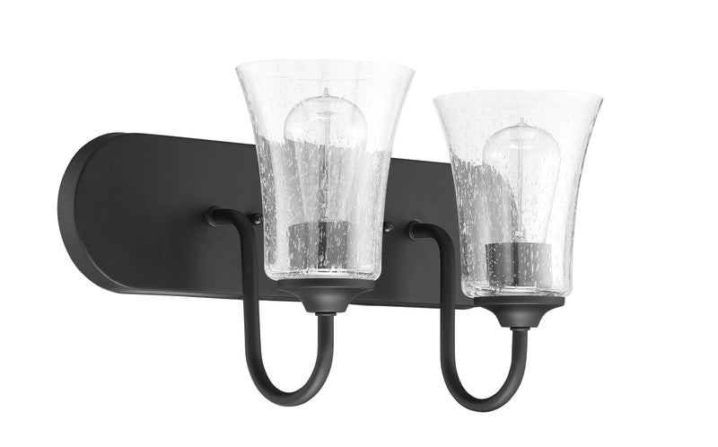 Craftmade 50402-FB Gwyneth 2 Light Bathroom Vanity Light -Flat Black
