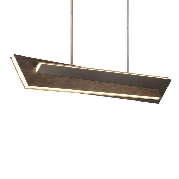 George Kovacs P1649-895-L Intersezioni Dc LED Island Light -Midnight Iron & Faux Walnut