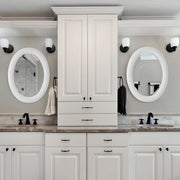 Avara Pure White Mirror | Modern Oval Polystyrene Frame Bathroom Vanity Mirror Mounted Vertical or Horizontal (22 in. W x 29 in. H x 1 in. D)