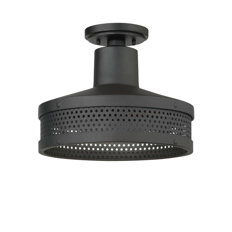 Minka Lavery Abalone Point 1 Light Outdoor Flush Mount-Coal