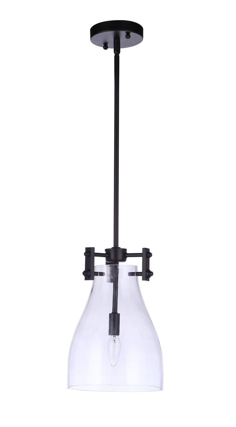 Craftmade 55891-FB Chardonnay 1 Light Mini Pendant -Flat Black