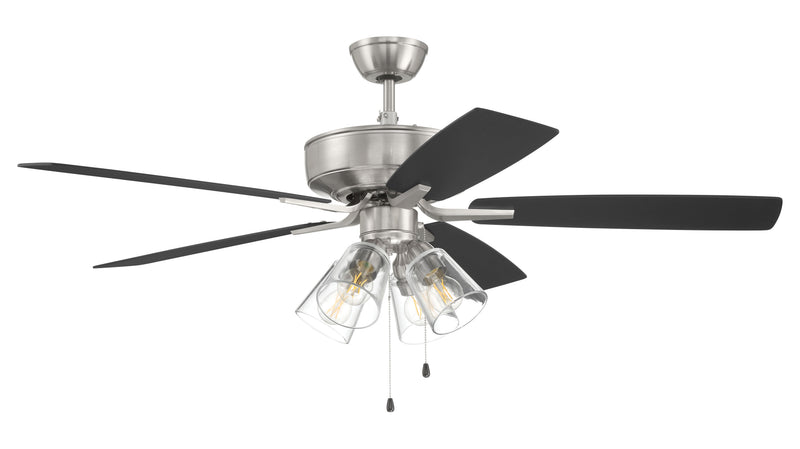 Craftmade P104BNK5-52FBGW Pro Plus 104 LED Ceiling Fan -Brushed Polished Nickel