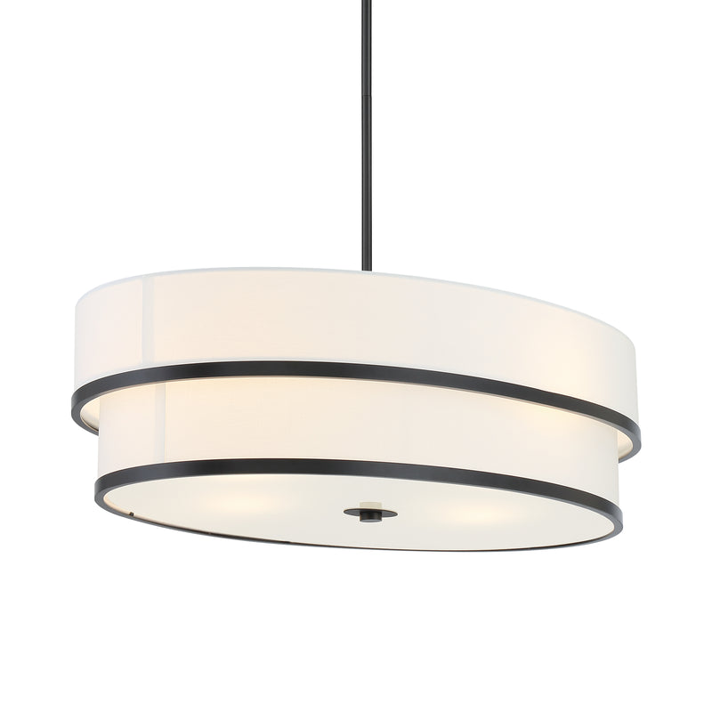 Minka Lavery Cascade 4 Light Oval Pendant-Coal