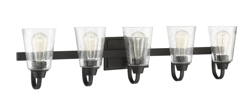 Craftmade 41905-ESP-CS Grace 5 Light Bathroom Vanity Light -Espresso (Clear Seeded Glass)