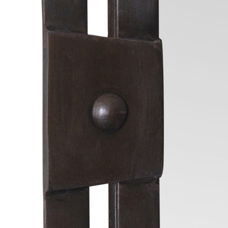 Rovek Distressed Gunmetal Mirror | Modern Rectangle Iron Frame Bathroom Vanity Mirror Mounted Vertical or Horizontal (24 in. W x 36 in. H x 1 in. D)