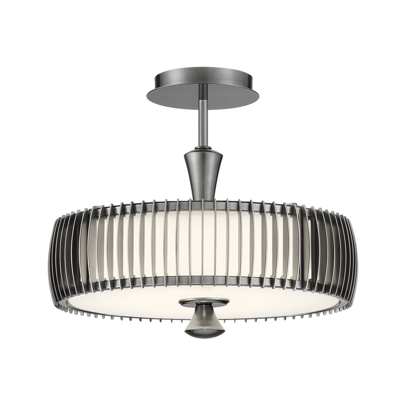 George Kovacs P1678-084C-L Night Moves 15" LED Light Semi Flush -Pewter