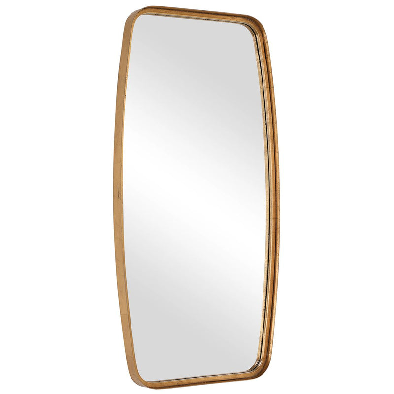 Nexa Gold Leaf Mirror | Modern Rectangle Metal Frame Bathroom Vanity Mirror with Rounded Corners Mounted Vertical or Horizontal (20 in. W x 40 in. H x 2 in. D)