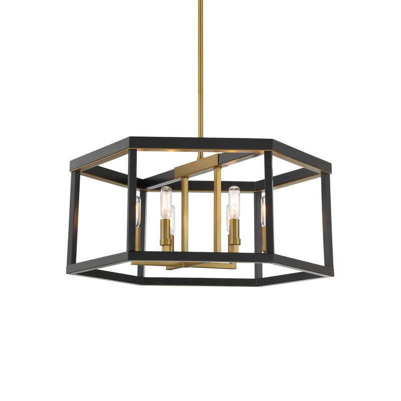 Minka Lavery Union Estates 6 Light Island-Coal And Soft Brass