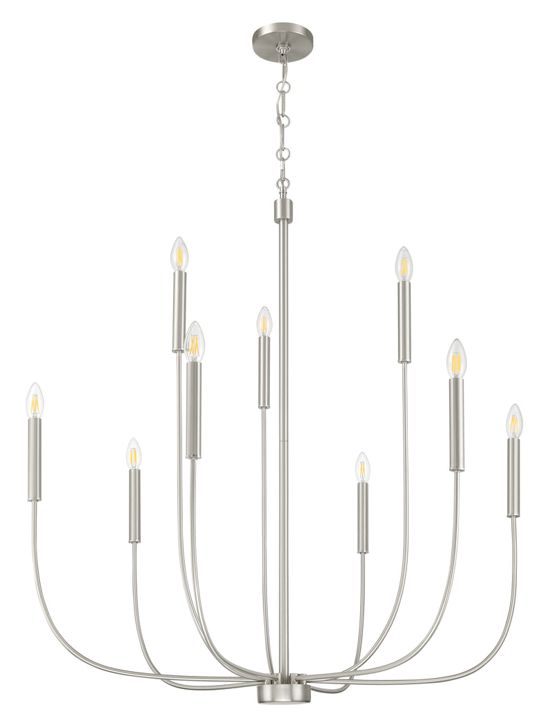 Craftmade 59829-BNK Traci 9 Light Chandelier -Brushed Polished Nickel