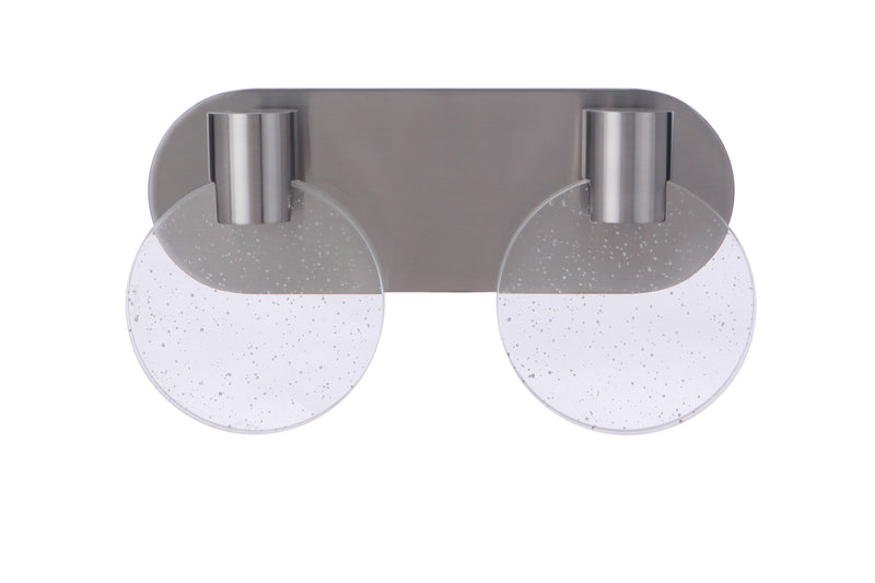 Craftmade 15114BNK-LED Glisten 2 Light LED Bathroom Vanity Light -Brushed Polished Nickel