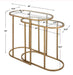 Strada Nesting Tables Set of 2 | Antique Brushed Brass and Clear Tempered Glass Top (Medium: 22 in. W x 19.5 in. H x 10.5 in. D; Large: 24 in. W x 22 in. H x 12.5 in. D)