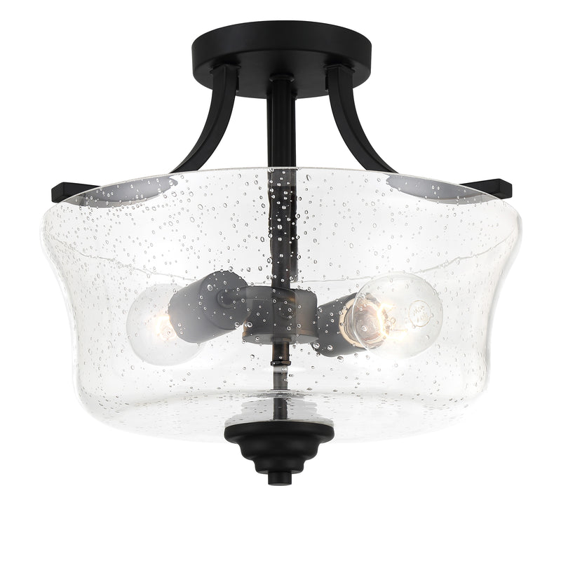 Minka Lavery Shyloh 2 Light Semi Flush Mount-Coal