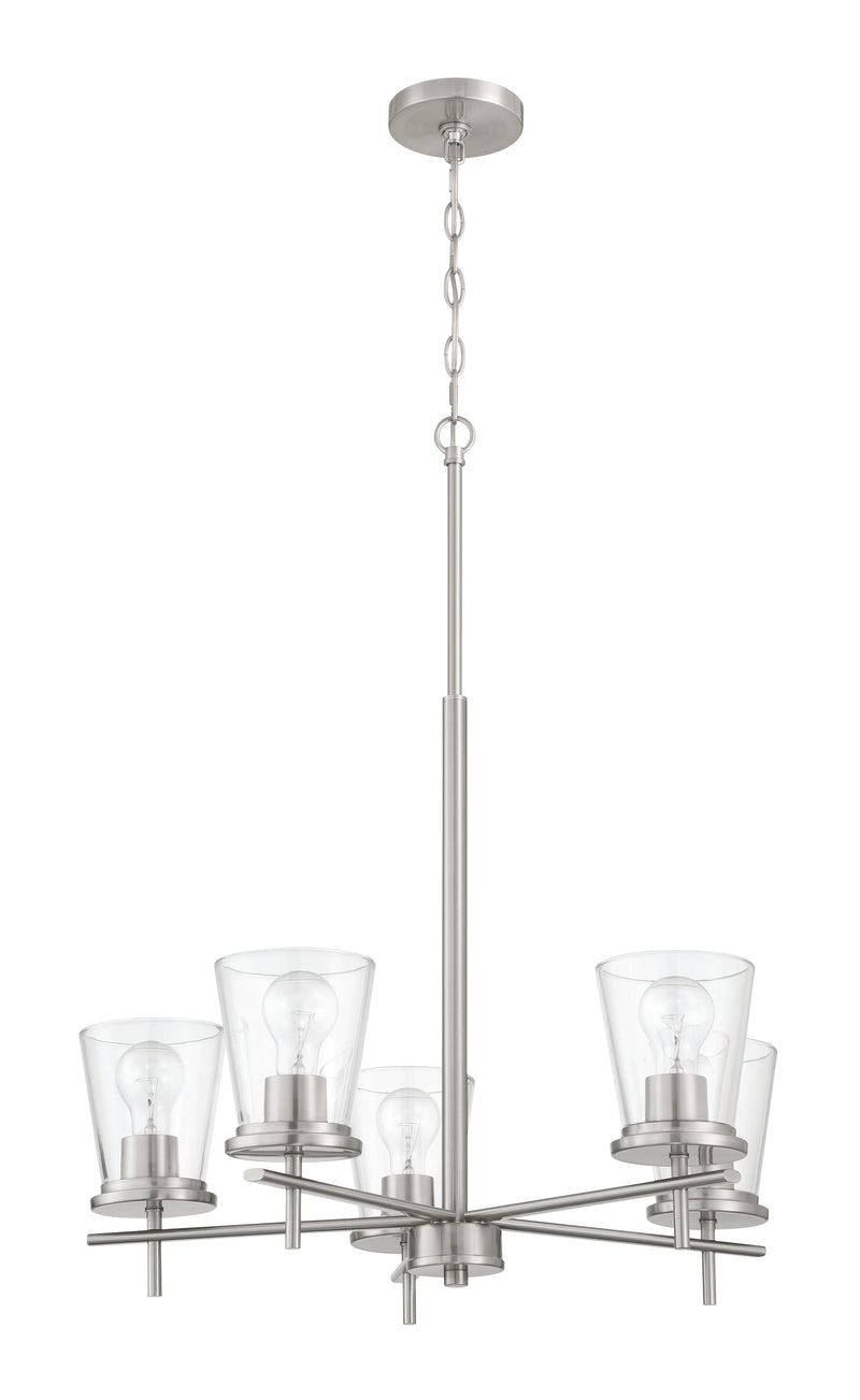 Craftmade 60425-BNK Connell 5 Light Chandelier -Brushed Polished Nickel