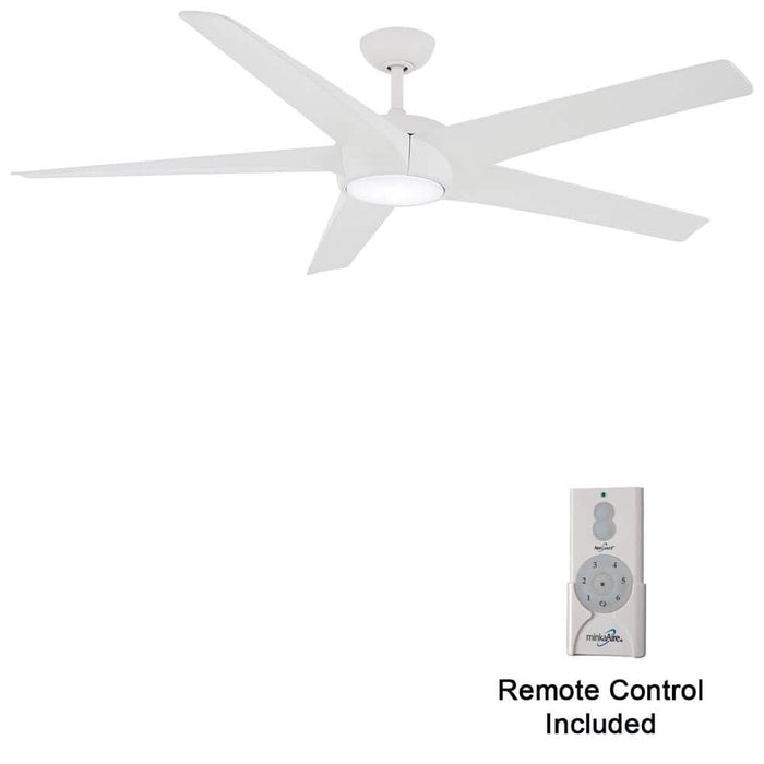 Minka Aire Skymaster 65" Flat White LED Ceiling Fan with Remote Control