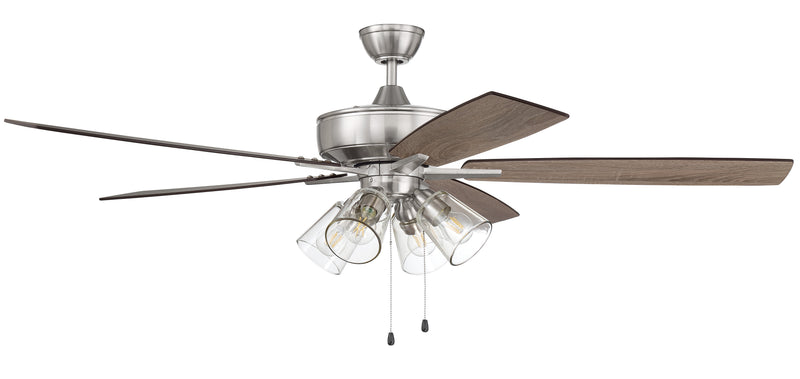 Craftmade S104BNK5-60DWGWN Super Pro 104 LED Ceiling Fan -Brushed Polished Nickel