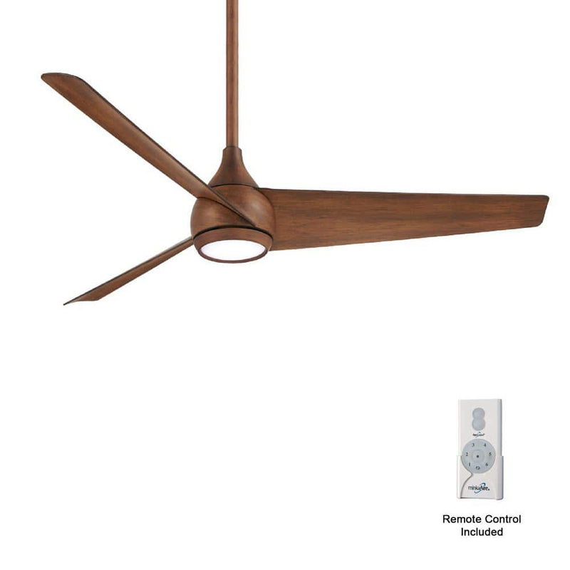 Minka Aire Twist F678L-DK 52-Inch LED Ceiling Fan in Distressed Koa with Remote