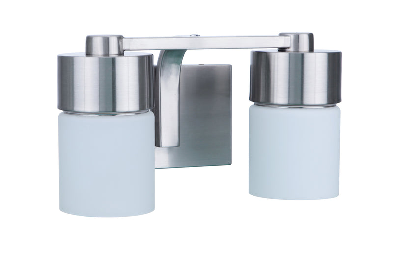 Craftmade 12314BNK2 District 2 Light Bathroom Vanity Light -Brushed Polished Nickel