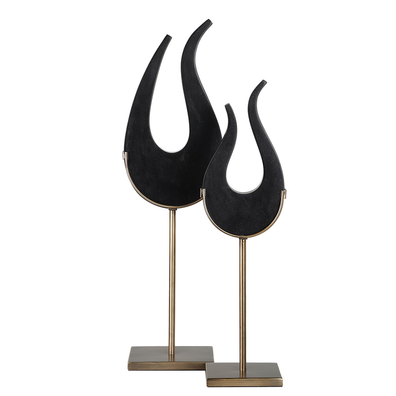 Uttermost Black Flame Sculptures, S/2 - ALCOVE LIGHTING