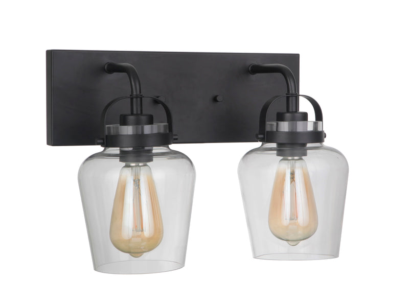 Craftmade 53502-FB Trystan 2 Light Bathroom Vanity Light -Flat Black