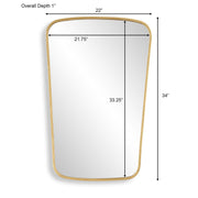 Zenval Gold Leaf Mirror | Modern Iron Frame Bathroom Vanity Mirror (22 in. W x 34 in. H x 1 in. D)