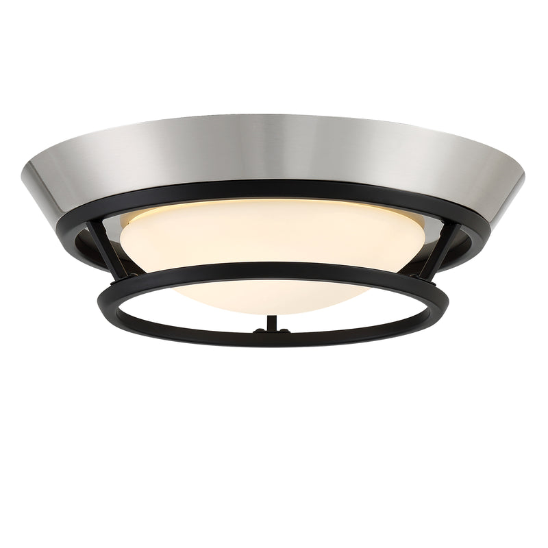George Kovacs P5371-691-L Beam Me Up! LED Flush Mount -Coal With Brushed Nickel