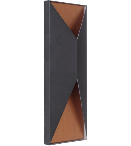 Craftmade Z3412-TBSB-LED Peak 2 Light Medium LED Outdoor Pocket Sconce -Textured Black/Satin Brass