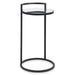 Rovik Accent Table | Matte Black and Mirrored Top (14 in. W x 26 in. H)