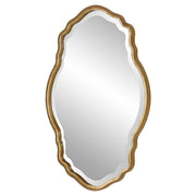 Lunava Rich Gold Mirror | Modern Oval Engineered Wood Frame Bathroom Vanity Mirror Mounted Vertical or Horizontal (22 in. W x 33 in. H x 1 in. D)