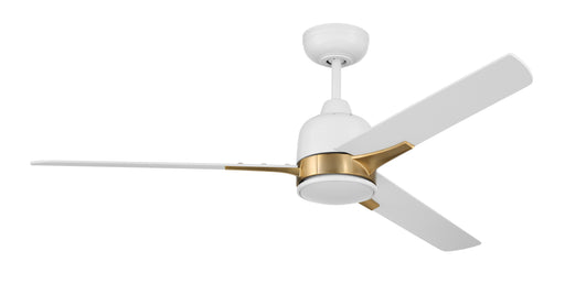 Craftmade FUL52WSB3 Fuller LED Ceiling Fan -White/Satin Brass - ALCOVE LIGHTING