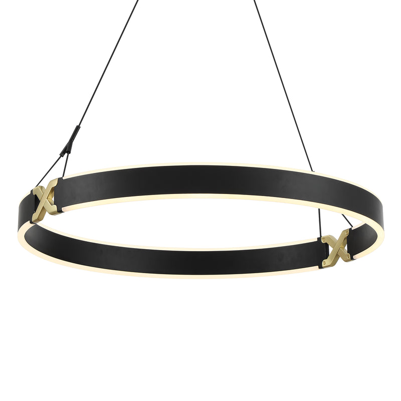 George Kovacs P5405-689-L Recovery X LED Pendant Light -Coal and Satin Brass