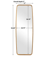 Vintura Gold Leaf Mirror | Modern Rectangle Metal Frame Bathroom Vanity Mirror with Rounded Corners (21 in. W x 60 in. H x 2 in. D)