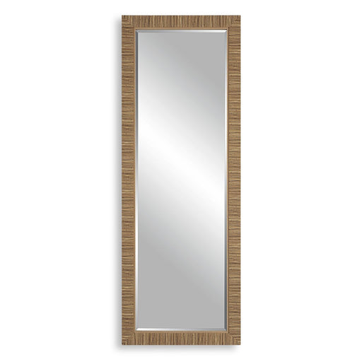 Seavell Coastal Mirror | Modern Rectangle Rattan Polymer Frame Mirror Mounted Vertical or Horizontal (25 in. W x 70 in. H x 2 in. D)
