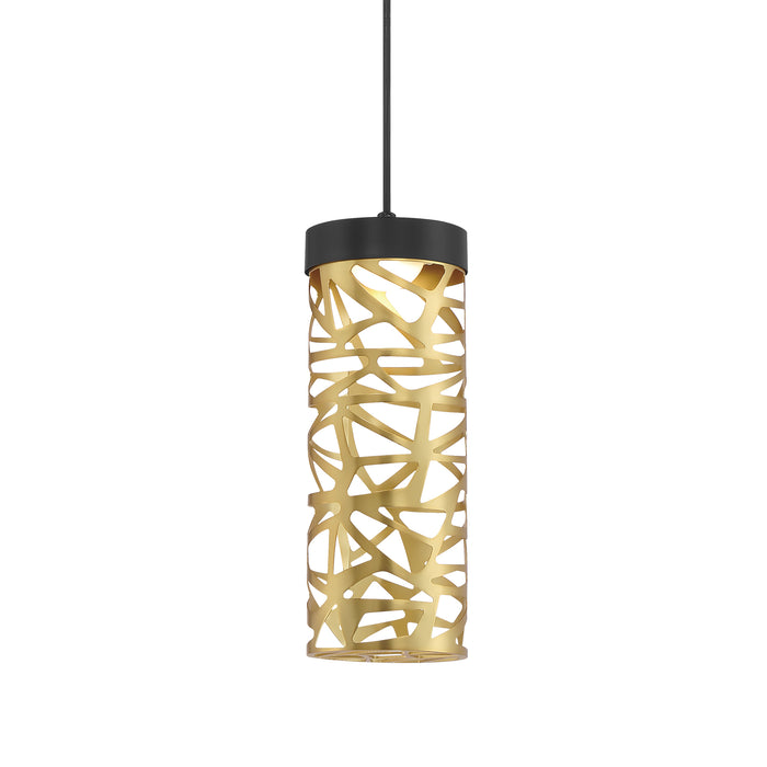 George Kovacs P935-688-L Golden Eclipse LED Mini Pendant Light -Coal and Honey Gold
