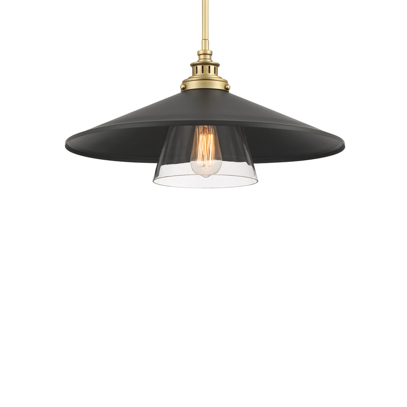 Minka Lavery Segan 20" 1 Light Pendant-Coal & Soft Brass
