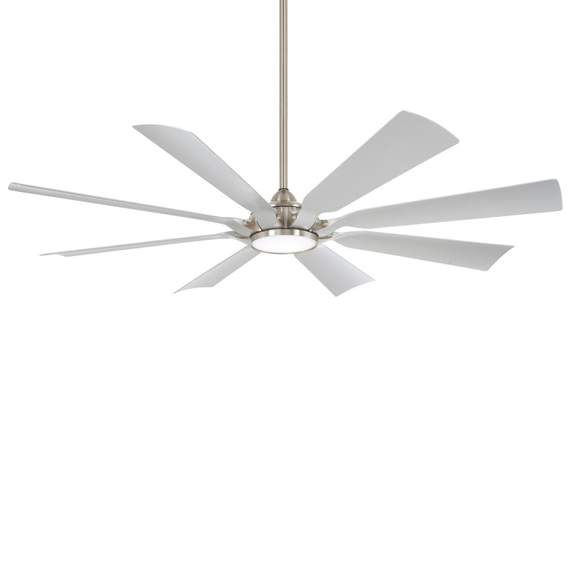 Minka Aire Future F756L-BNW 65-Inch Wet LED Outdoor Ceiling Fan in Brushed Nickel with Remote