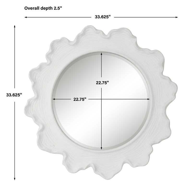 Uttermost Sea Coral White Round Mirror