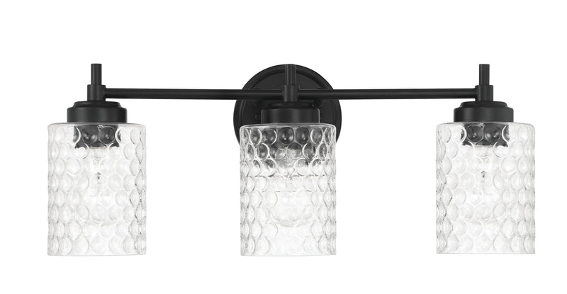 Craftmade 60503-FB Claire 3 Light Bathroom Vanity Light -Flat Black