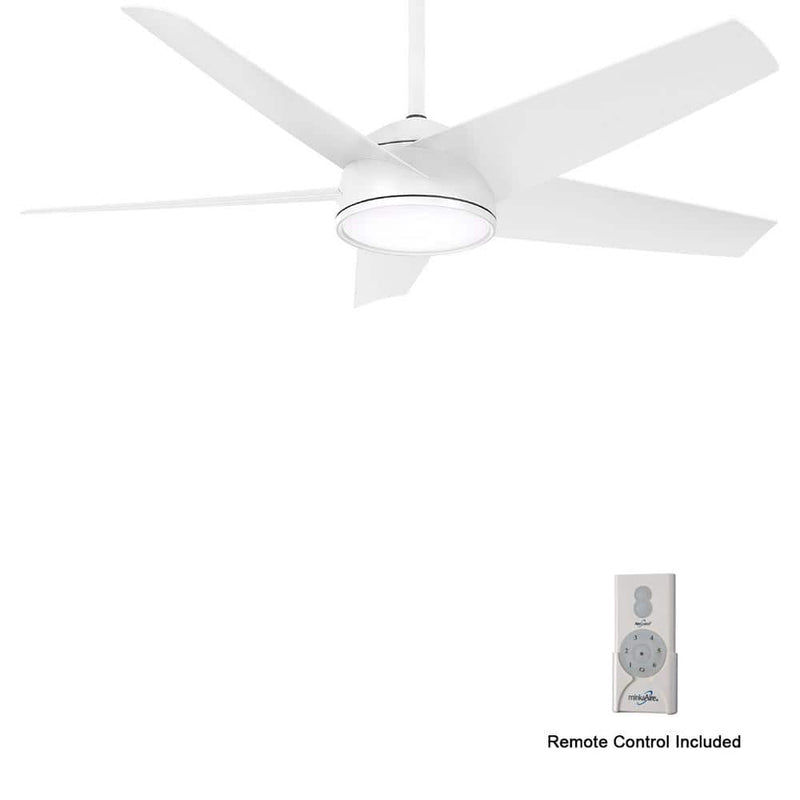 Minka Aire Chubby F781L-WHF 58-Inch LED Outdoor Ceiling Fan in Flat White with Remote