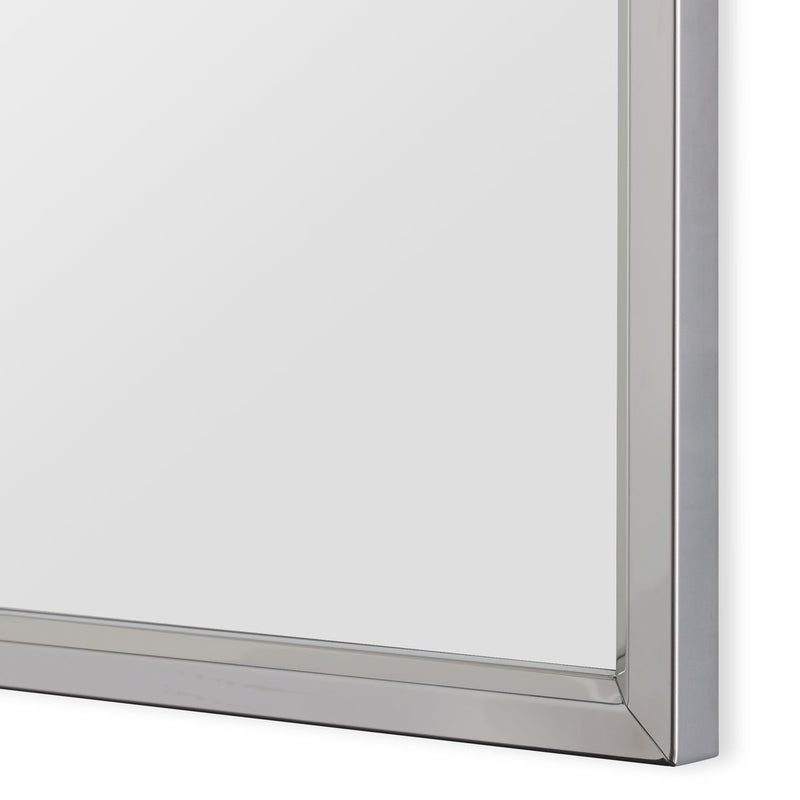 Altivus Stainless Steel Mirror | Modern Rectangle Steel Frame Bathroom Vanity Mirror (18 in. W x 30 in. H x 1 in. D)