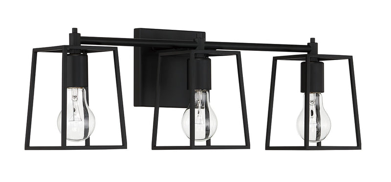 Craftmade 12123FB3 Dunn 3 Light Bathroom Vanity Light -Flat Black