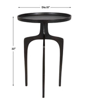 Century Accent Table | Textured Espresso and Solid Round Top (15 in. W x 22 in. H)