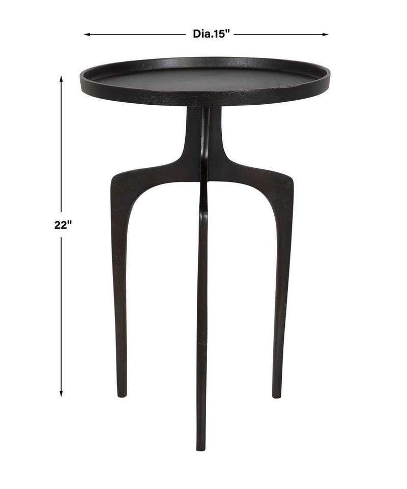 Century Accent Table | Textured Espresso and Solid Round Top (15 in. W x 22 in. H)