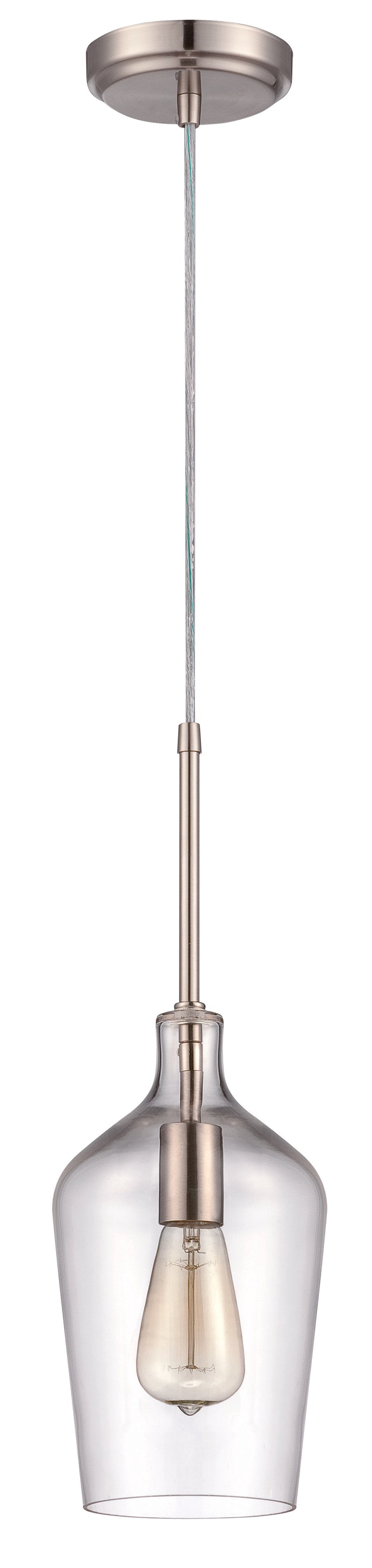 Craftmade P445BNK1 1 Light Mini Pendant -Brushed Polished Nickel