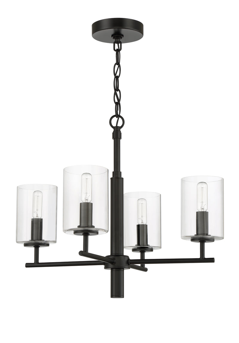 Craftmade 55624-FB Hailie 4 Light Chandelier -Flat Black