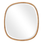 Seastran Coastal Mirror | Modern Round Natural Rattan Frame Mirror (34 in. W x 34 in. H x 2 in. D)