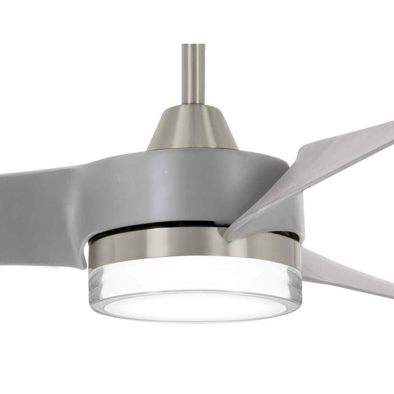 Minka Aire Veer F692L-BN/SL 56-Inch LED Ceiling Fan in Brushed Nickel with Remote