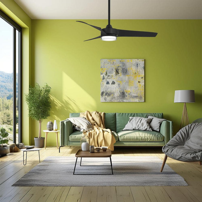 Minka Aire F692L-CL Veer 56" Coal Black LED Ceiling Fan with Remote Control - ALCOVE LIGHTING