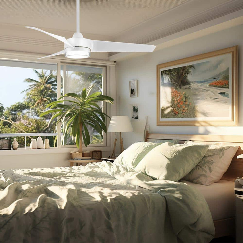 Minka Aire Veer F692L-WHF 56-Inch LED Ceiling Fan in Flat White with Remote
