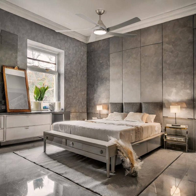 Minka Aire F765L-BN/SL Transonic 56" Brushed Nickel LED Ceiling Fan with Remote