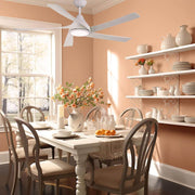 Minka Aire F765L-WHF Transonic 56" Flat White LED Ceiling Fan + Remote Control - ALCOVE LIGHTING